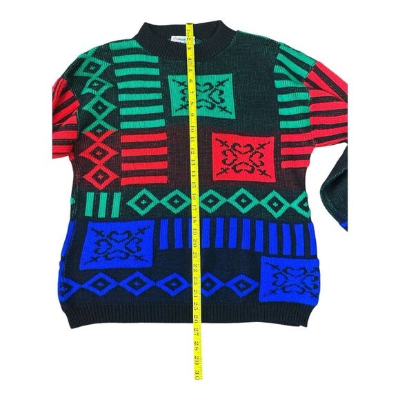 Distinctive Sportswear Colorful Geometric Pattern Grandpa Sweater RN63824 - Picture 3 of 6